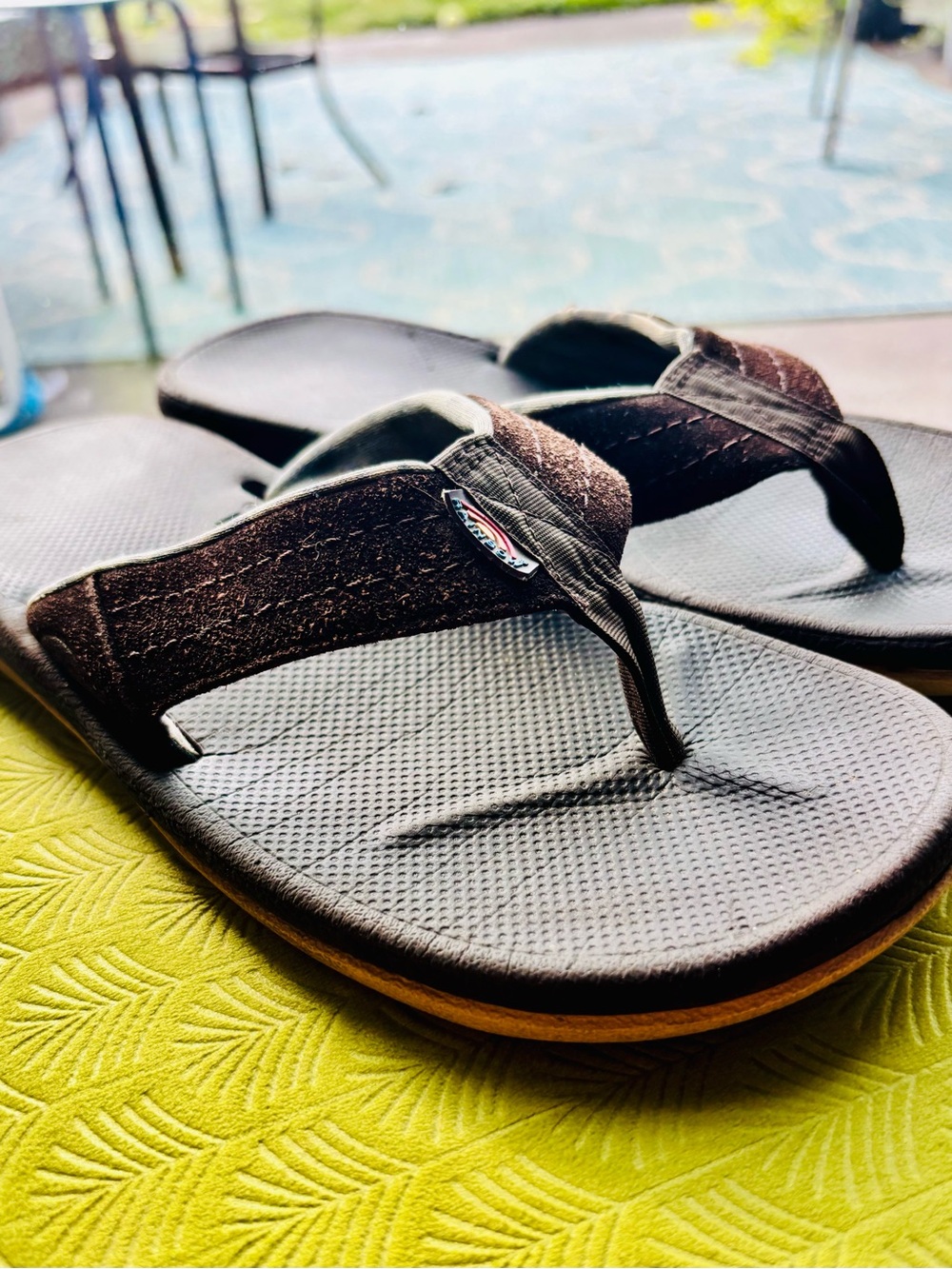 Rainbow Womens East Cape Rubber Flip Flops Sandals Brown Suede Med 6.5-7.5